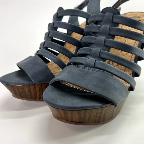 G by Guess Seany Platform Strappy Sandals Washed Denim 10 - Picture 3 of 16